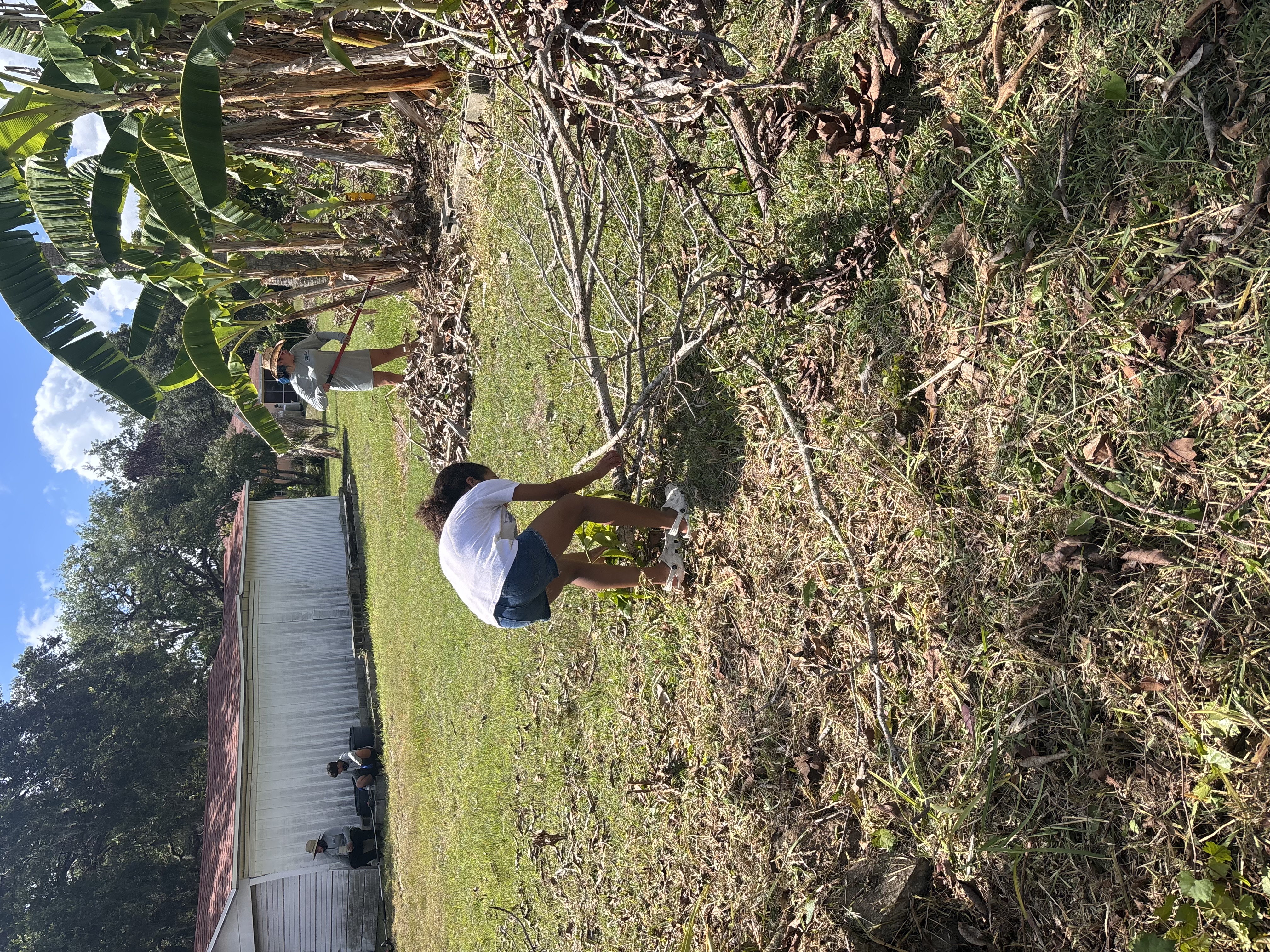 RCW crew performing lawn care and cleanup